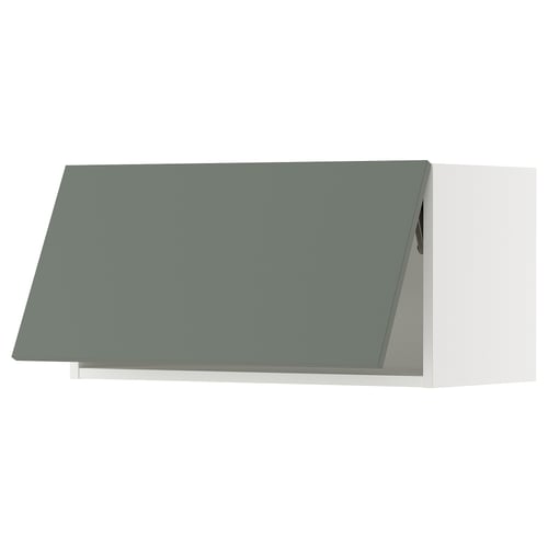 SEKTION Gabinete de pared horizontal, blanco/Nickebo verde grisáceo mate, 30x15x15 "