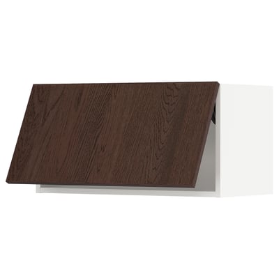 SEKTION Gabinete de pared horizontal, blanco/Sinarp marrón, 30x15x15 "