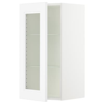 SEKTION Gabinete de pared+puerta de vidrio, blanco/Axstad blanco mate, 15x15x30 "