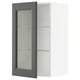 SEKTION Gabinete de pared+puerta de vidrio, blanco/Axstad gris oscuro, 18x15x30 "