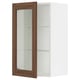 SEKTION Gabinete de pared+puerta de vidrio, blanco Enköping/marrón efecto de nogal, 18x15x30 "
