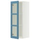 SEKTION Gabinete de pared+puerta de vidrio, blanco/Lerhyttan azul, 15x15x40 "
