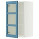 SEKTION Gabinete de pared+puerta de vidrio, blanco/Lerhyttan azul, 18x15x30 "