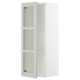 SEKTION Gabinete de pared+puerta de vidrio, blanco/Lerhyttan gris claro, 15x15x40 "