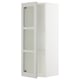 SEKTION Gabinete de pared+puerta de vidrio, blanco/Lerhyttan gris claro, 15x15x40 "