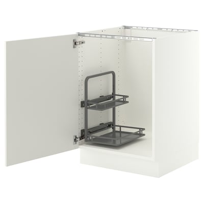 SEKTION Gabinete para fregadero+organizador, blanco/Veddinge blanco, 24x24x30 "