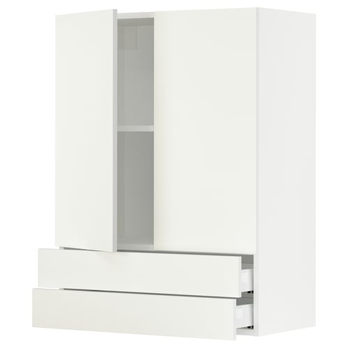 SEKTION Gabinete pared+2 puertas/2 cajones, blanco/Vallstena blanco, 30x15x40 "