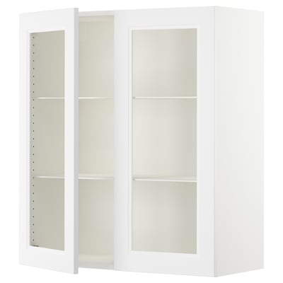 SEKTION Gabinete pared+2 puertas de vidrio, blanco/Axstad blanco mate, 36x15x40 "