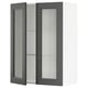 SEKTION Gabinete pared+2 puertas de vidrio, blanco/Axstad gris oscuro, 30x15x40 "