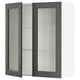 SEKTION Gabinete pared+2 puertas de vidrio, blanco/Axstad gris oscuro, 36x15x40 "