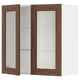 SEKTION Gabinete pared+2 puertas de vidrio, blanco Enköping/marrón efecto de nogal, 30x15x30 "