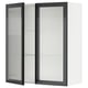 SEKTION Gabinete pared+2 puertas de vidrio, blanco/Hejsta vidrio acanalado antracita, 36x15x40 "