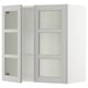 SEKTION Gabinete pared+2 puertas de vidrio, blanco/Lerhyttan gris claro, 30x15x30 "