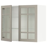 SEKTION Gabinete pared+2 puertas de vidrio, blanco/Stensund beige, 36x15x30 "