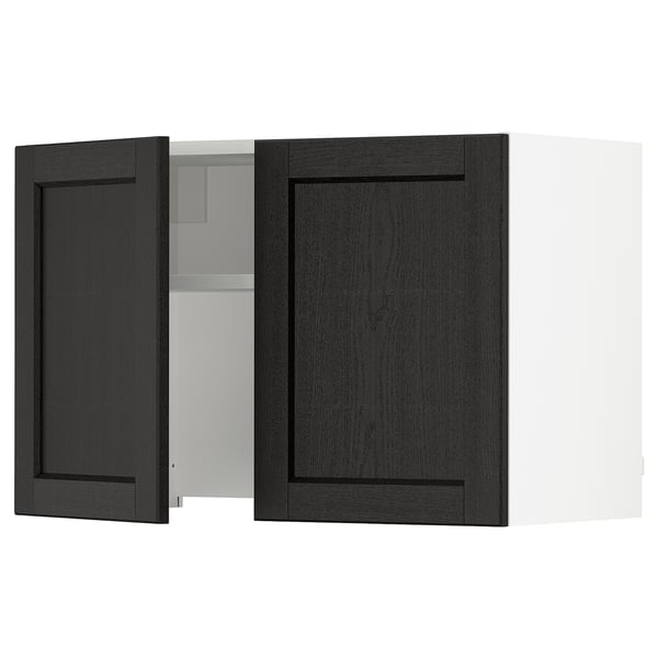 SEKTION Gabinete pared+camp extractora intg, blanco/Lerhyttan teñido en negro, 30x15x20 "