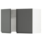 SEKTION Gabinete pared+camp extractora intg, blanco/Voxtorp gris oscuro, 30x15x20 "