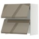 SEKTION Gabinete pared+camp extractora intg, blanco/Voxtorp marrón grisáceo oscuro alto brillo, 30x15x30 "