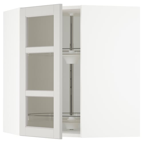 SEKTION Gabinete pared esq+stn gira/cjn vdr, blanco/Lerhyttan gris claro, 26x15x30 "