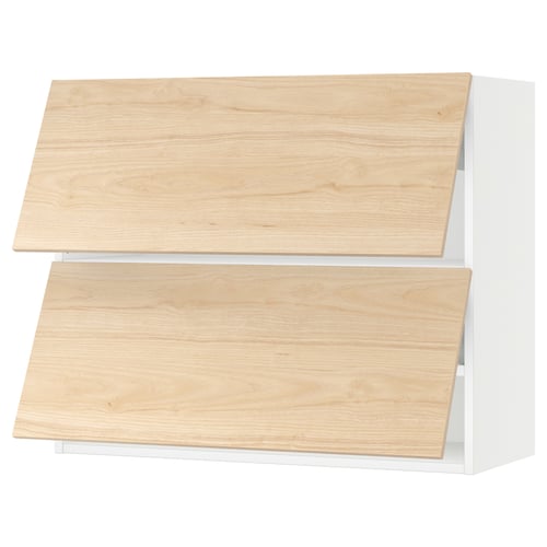 SEKTION Gabinete pared horizontal+2 puertas, blanco/Askersund efecto de fresno claro, 36x15x30 "