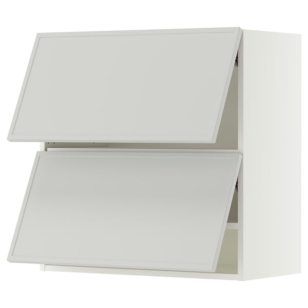 SEKTION Gabinete pared horizontal+2 puertas, blanco/Aspudden gris claro, 30x15x30 "