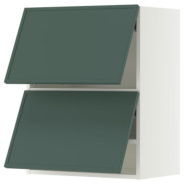 SEKTION Gabinete pared horizontal+2 puertas, blanco/Aspudden gris verdoso oscuro, 24x15x30 "