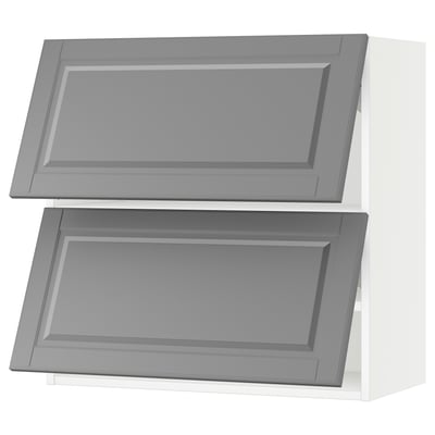 SEKTION Gabinete pared horizontal+2 puertas, blanco/Bodbyn gris, 30x15x30 "