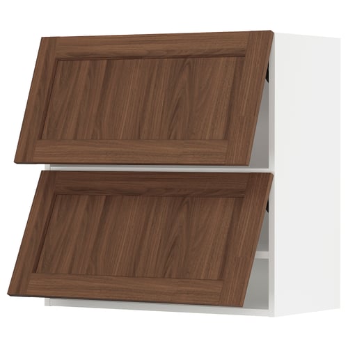 SEKTION Gabinete pared horizontal+2 puertas, blanco Enköping/marrón efecto de nogal, 30x15x30 "