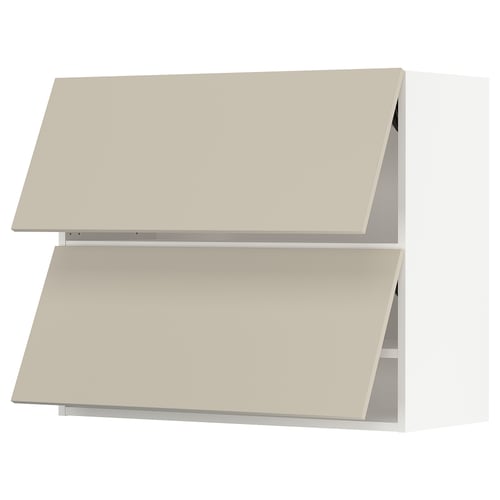 SEKTION Gabinete pared horizontal+2 puertas, blanco/Havstorp beige, 36x15x30 "