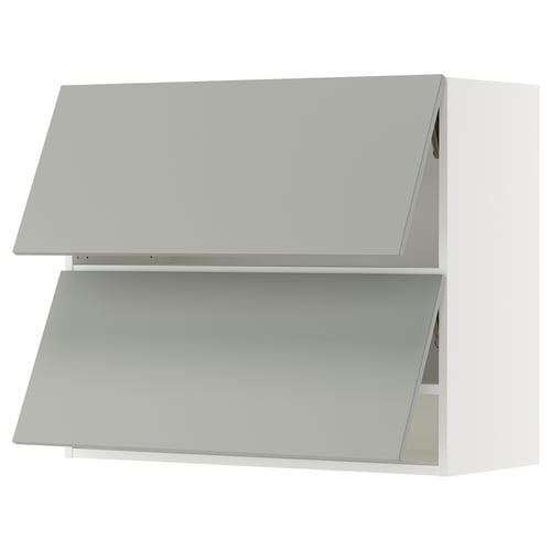 SEKTION Gabinete pared horizontal+2 puertas, blanco/Havstorp gris claro, 36x15x30 "