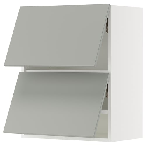 SEKTION Gabinete pared horizontal+2 puertas, blanco/Havstorp gris claro, 24x15x30 "