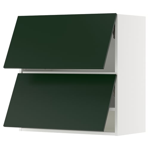 SEKTION Gabinete pared horizontal+2 puertas, blanco/Havstorp verde oscuro, 30x15x30 "