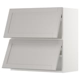 SEKTION Gabinete pared horizontal+2 puertas, blanco/Lerhyttan gris claro, 30x15x30 "