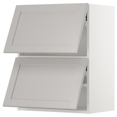 SEKTION Gabinete pared horizontal+2 puertas, blanco/Lerhyttan gris claro, 24x15x30 "