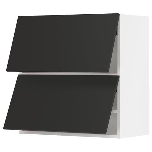 SEKTION Gabinete pared horizontal+2 puertas, blanco/Nickebo antracita mate, 30x15x30 "