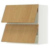 SEKTION Gabinete pared horizontal+2 puertas, blanco/Sinarp chapa de roble, 30x15x30 "