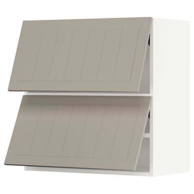 SEKTION Gabinete pared horizontal+2 puertas, blanco/Stensund beige, 30x15x30 "