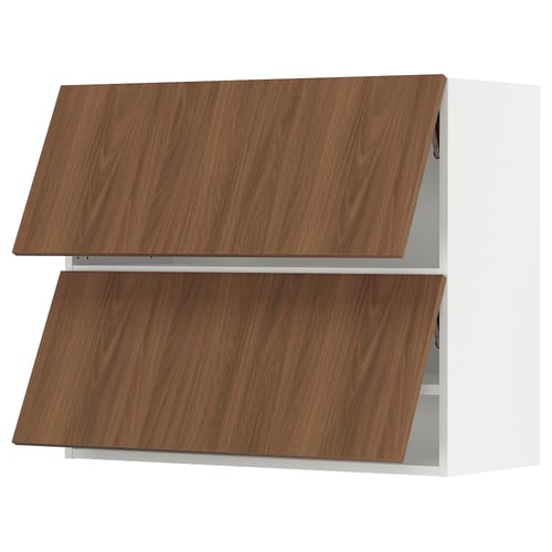 SEKTION Gabinete pared horizontal+2 puertas, blanco/Tistorp efecto nogal marrón, 36x15x30 "