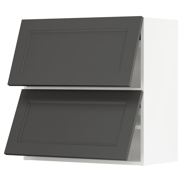 SEKTION Gabinete pared hrz 2 ptvd+aprt prs, blanco/Axstad gris oscuro, 30x15x30 "