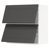 SEKTION Gabinete pared hrz 2 ptvd+aprt prs, blanco/Axstad gris oscuro, 30x15x30 "
