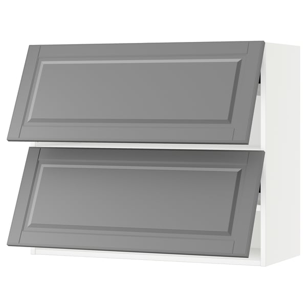SEKTION Gabinete pared hrz 2 ptvd+aprt prs, blanco/Bodbyn gris, 36x15x30 "