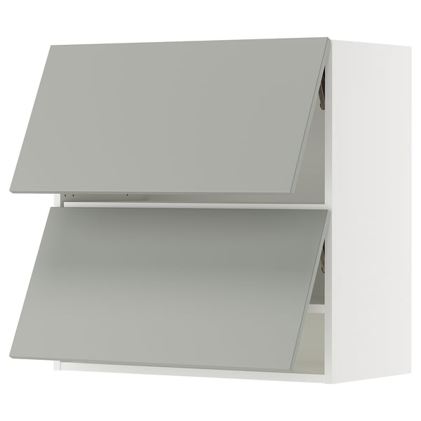 SEKTION Gabinete pared hrz 2 ptvd+aprt prs, blanco/Havstorp gris claro, 30x15x30 "