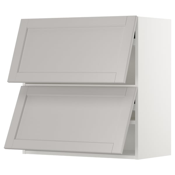 SEKTION Gabinete pared hrz 2 ptvd+aprt prs, blanco/Lerhyttan gris claro, 30x15x30 "