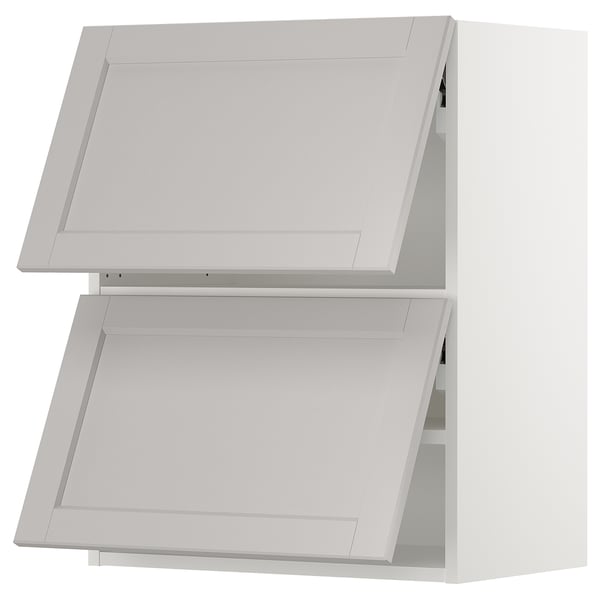 SEKTION Gabinete pared hrz 2 ptvd+aprt prs, blanco/Lerhyttan gris claro, 24x15x30 "
