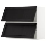 SEKTION Gabinete pared hrz 2 ptvd+aprt prs, blanco/Lerhyttan teñido en negro, 36x15x30 "