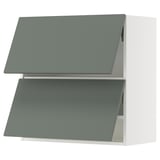 SEKTION Gabinete pared hrz 2 ptvd+aprt prs, blanco/Nickebo verde grisáceo mate, 30x15x30 "