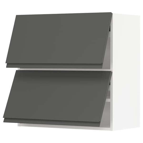 SEKTION Gabinete pared hrz 2 ptvd+aprt prs, blanco/Voxtorp gris oscuro, 30x15x30 "