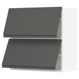 SEKTION Gabinete pared hrz 2 ptvd+aprt prs, blanco/Voxtorp gris oscuro, 30x15x30 "