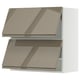 SEKTION Gabinete pared hrz 2 ptvd+aprt prs, blanco/Voxtorp marrón grisáceo oscuro alto brillo, 30x15x30 "