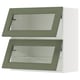 SEKTION Gabinete pared hrz+2 puertas vidrio, blanco/Axstad gris-verde, 30x15x30 "