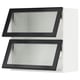 SEKTION Gabinete pared hrz+2 puertas vidrio, blanco/Hejsta vidrio acanalado antracita, 30x15x30 "